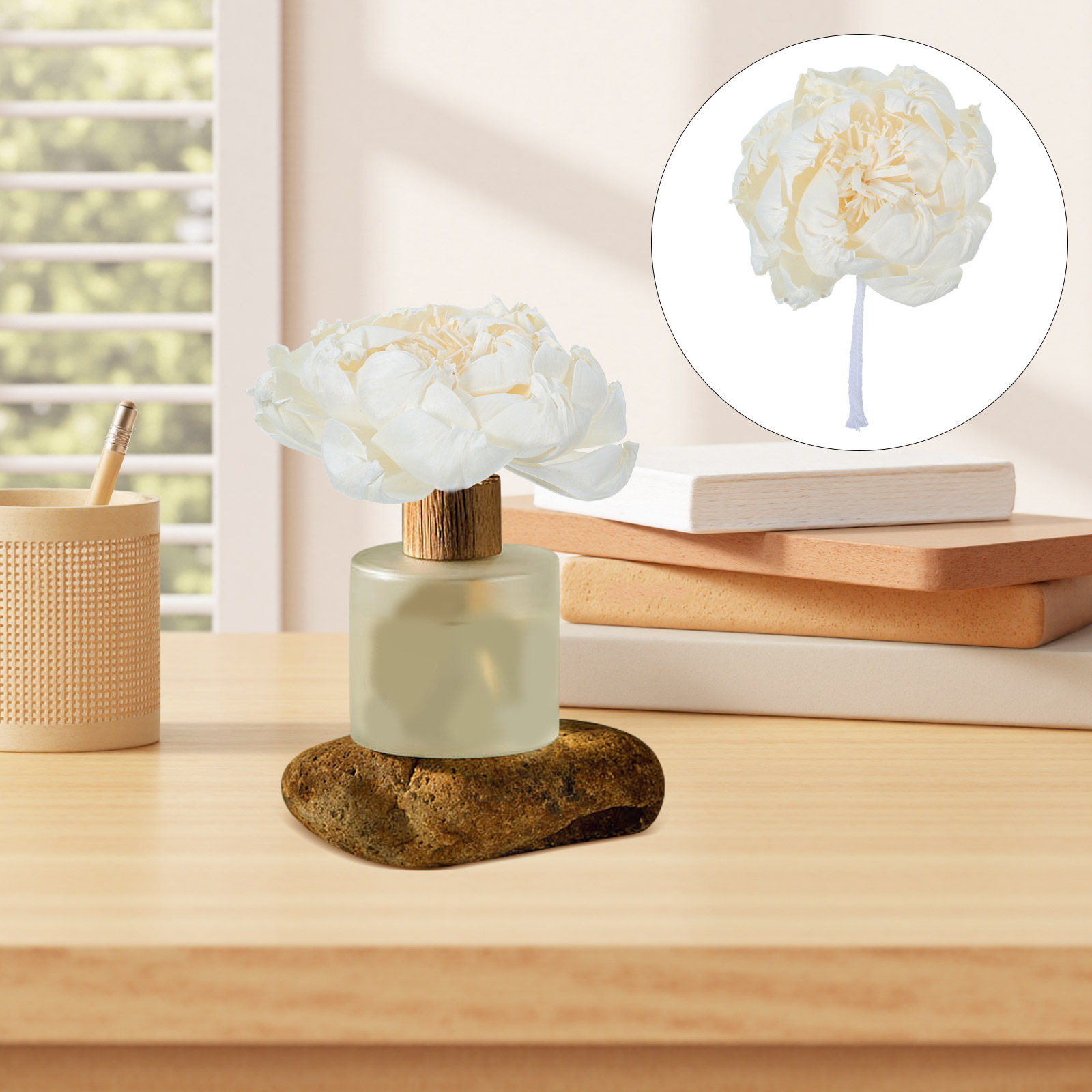 Home Fragrance Diffuser Oil - Peony Head Fragrance Diffuser 12Cm Faux