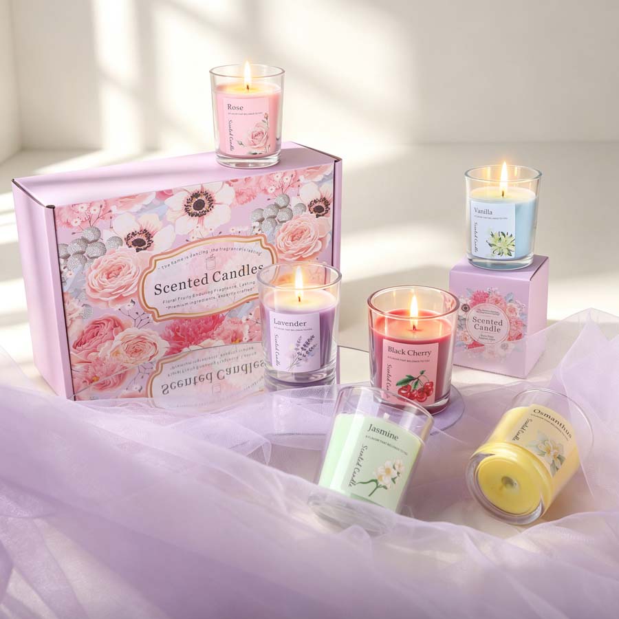 Home Fragrance Gift Set - Aromatherapy Scented Candle Gift Set 6