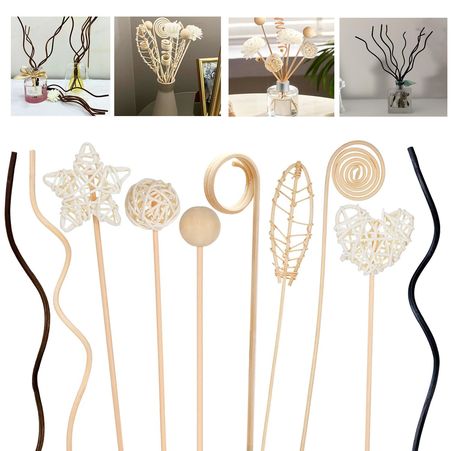 5/15Pcs Long Wavy Rattan Reed  - Home Fragrance London ulasan dan harga