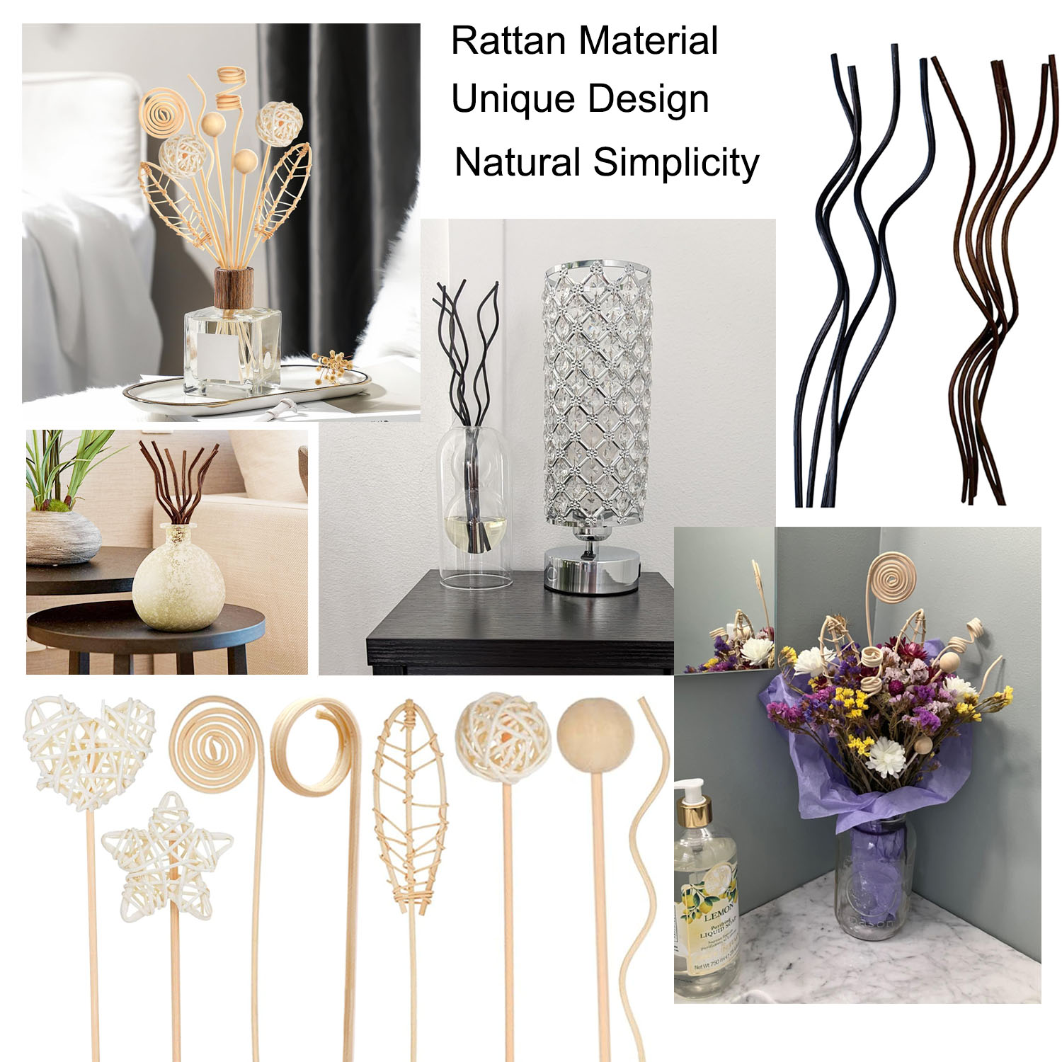 5/15Pcs Long Wavy Rattan Reed  - Home Fragrance London ulasan dan harga