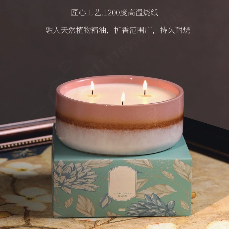 Large Ceramic Jar Scented Cand - Home Fragrance Scented Candle ulasan dan harga