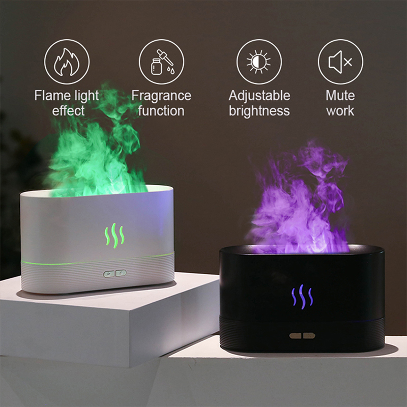 USB Desktop Flame Aroma Diffus - Home Fragrance Diffuser Oil ulasan dan harga